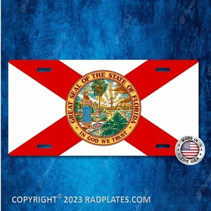 FLORIDA State Flag Custom Aluminum License Plate Tag Novelty Auto Car Truck L - Picture 1 of 3