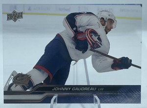 Johnny Gaudreau 2023-24 Upper Deck Series 1 Hockey #48 Clear Cut SP