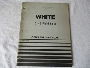 1980 White 2-45 tractor field boss operator's manual - Picture 1 of 10