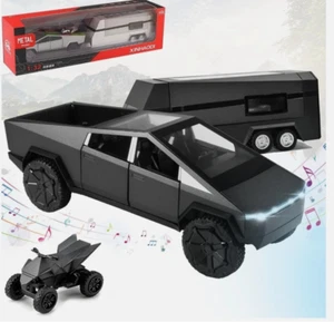 1/32 für Tesla Cybertruck Pickup Trailer Alu Auto Modell mit Sould und Licht. - Bild 1 von 7