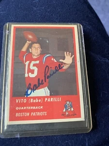 Signed 1963 Fleer Babe Parilli Boston Patriots - Picture 1 of 2