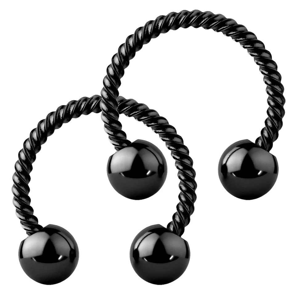 14G 16G Twisted Rope Circular Barbell Horseshoe Ring Septum Nipple Lip Earrings - Image 1 of 1