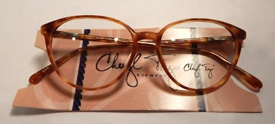 Vintage CHERYL TIEGS 131 Honey Amber 49/16 Eyeglass Frame New Old Stock - Image 1 of 4