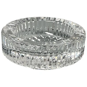 Vintage Waterford Ireland Crystal Cut Glass Clear Ashtray Roubd Maeve Cigar 4" - Picture 1 of 8