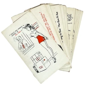 Vintage Naughty Business Cards x 22, Risque, Funny, Saucy, Crude, Humour RARE - Foto 1 di 7