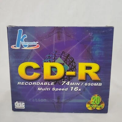 K Hypermedia CD-R Recordable 74 min/650 MB Multi Speed 16x 20 Pack - Image 1 of 4