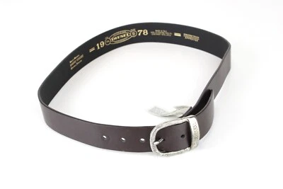Diesel Bawre Gürtel Herren 90 CM Freizeit Silber Schnalle Brown - Bild 1 von 4