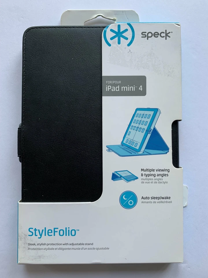 Speck Stylefolio Tablet Black Case iPad Mini 4 Drop Tested Multiple Viewing Typi - Image 1 of 4