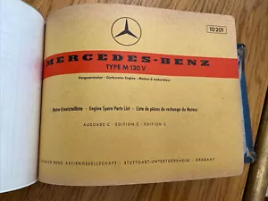 Mercedes Benz Dealership Engine Parts Catalogue Book Type M130V (10201) - Picture 1 of 3