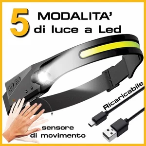 Lampade Torcia frontale usb a led impermeabile ricaricabile da testa potente - Foto 1 di 6