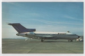 Transjet Boeing 727-30C Tarmac Blue White Livery Airplane Aviation Postcard - Picture 1 of 2