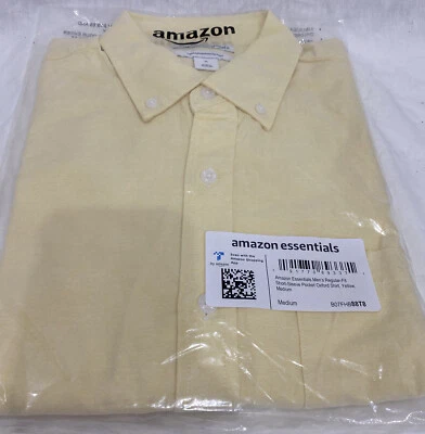 Men's Regular-Fit Short-Sleeve Pocket Oxford Shirt Medium Yellow #13 - Image 1 of 4