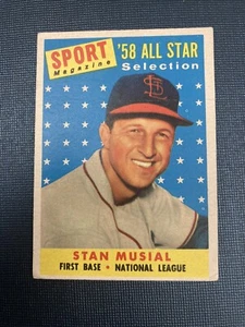 1958 Topps All Star Stan Musial Baseball Card #476 Ex Centered Cardinals - Picture 1 of 2