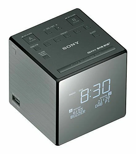 Sony XDR-C1DBP DAB+, UKW Akku-Ladefunktion Radiowecker - Silber/Schwarz