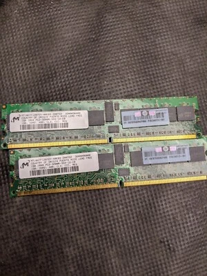 MT 2 x 1 GB Memory Module, CL3, DDR2-400, PC2-3200R, HP Pn 345113-851 - Image 1 of 4