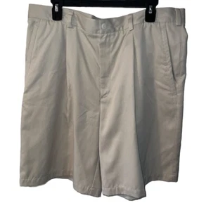Nike Golf Shorts Dri Fit Mens Sz 38 Tan Standard Fit Athletic Pleated Front - Picture 1 of 9