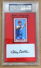 STEVE CARLTON 2014 HISTORIC AUTOGRAPHS CUT SIGNATURE AUTO PSA/ DNA 10 GEM MINT.