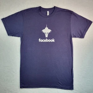 American Apparel Facebook Seattle Blau T-Shirt Kurzarm Rundhals Damen - Bild 1 von 9