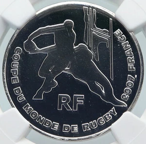 2007 FRANCE RUGBY WORLD CUP Silver 1/4 Euro FRENCH Coin NGC Certified MS i85429 - Picture 1 of 5