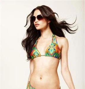 Luli Fama Womens  'Aguanile' Strappy Halter Top & Vix Bottoms Bikini Set M - Picture 1 of 8