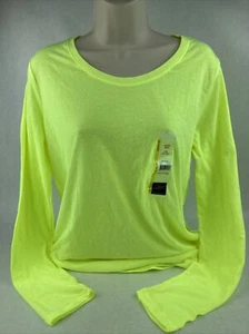 No Boundaries Bright Yellow Long Sleeve Scoop Neck Shirt Size L 11-13 - Picture 1 of 5