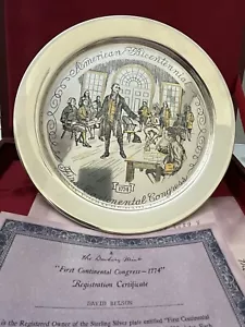 Placa de plata maciza Danbury Mint Congreso Continental Bicentenario Americano 1774" - Imagen 1 de 14