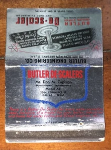 Butler De-Scalers Dallas Texas Matchbook Only No Matches Vintage - Picture 1 of 3
