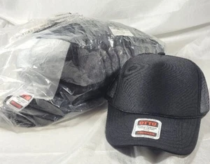 LOT 12 Otto Foam Front 5 Panel High Crown Mesh Back Snapback Black Trucker Hats - Picture 1 of 3