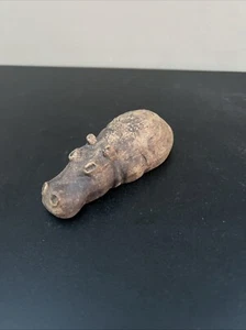 Vintage Hippo Stoneware Figurine 3.5 In - Picture 1 of 6