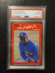 1990 tarjeta de béisbol Donruss Ken Griffey Jr. PSA 10 grado #365 Low Pop Hof - Imagen 1 de 2