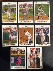 2007 Topps Opening Day Cleveland Indians Team Set 8 Cards