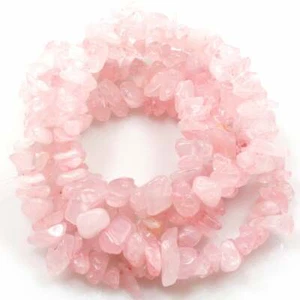 Cuentas de piedras preciosas de cuarzo rosa piedras surtidas 32" filamento de forma libre pequeñas astillas - Imagen 1 de 4