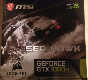 MSI Geforce GTX 1080 Ti Sea Hawk, Factory fitted water cooled by Corsair