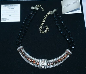 Signed HEIDI DAUS Gold Tone Topaz Crystal Signature Collection Necklace - Picture 1 of 11