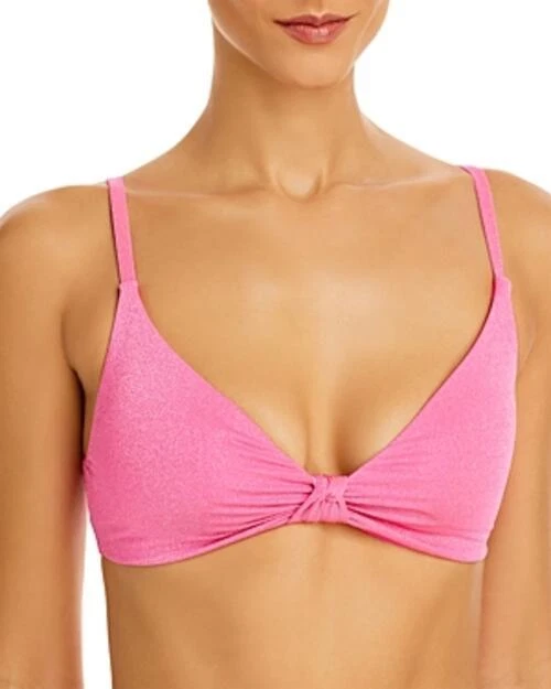 Precio de venta sugerido por el fabricante $58 Top de bikini Aqua Shimmer Twist Front rosa talla grande (falta almohadilla) Foto 1 de 1