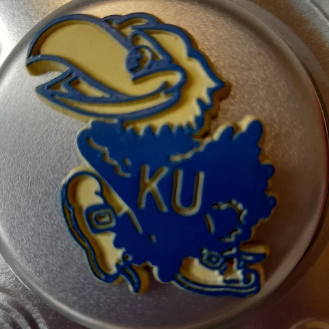 Vtg KU Jayhawks Rubber Refrigerator Magnet NCAA Kansas University Jayhawk Mascot Cover