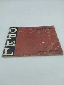 Libretto Uso Manutenzione Auto Epoca Manuale  Opel Ascona  Motore Ricambi  - Picture 1 of 7