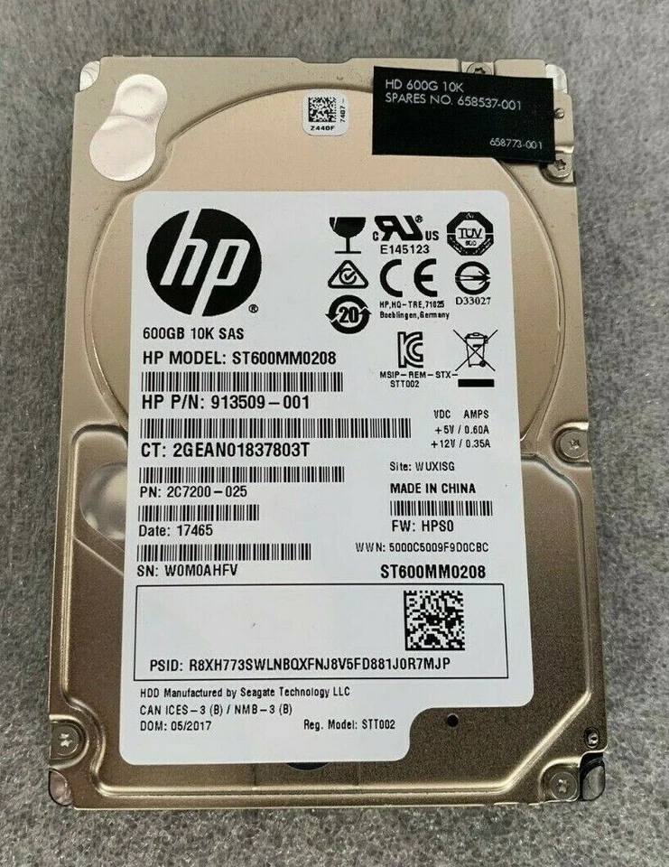 HP 600GB 10K 2.5" SAS / Seagate ST600MM0208 913509-001 658773-001 - Image 1 of 1