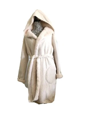 UGG WOMEN PORTOLA REVERSIBLE CREAM FAUX FUR TRIM PLUSH ROBES Size S - Image 1 of 4