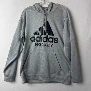 Adidas Hoodie Gr. XL Hockey grau schwarz Kängurutasche Sweatshirt Athleisure - Bild 1 von 4