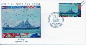 1945 WWII VJ DAY - USS MISSOURI & Aircraft After JAPANESE SURRENDER Stamp FDC - Picture 1 of 3