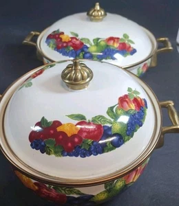 Orchard Royale Vintage Lincoware Bake Set Of Two Enamel Pans - Picture 1 of 12