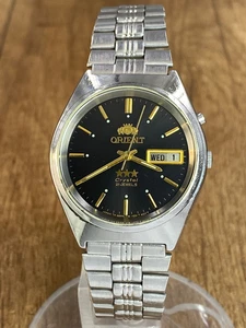 Orient Crystal 3 Stars Black vintage automatic 21 jewels Japan mens watch - Picture 1 of 23