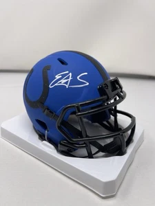 Mini casco Beckett firmado por Edgerrin James Colts Rave Collection certificado de autenticidad L1 - Imagen 1 de 5