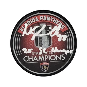 Nate Schmidt Signed Panthers 2025 Stanley Cup Champions Puck W/ 25 SC Champs BAS - Picture 1 of 1