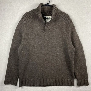 Vintage Gap Rippstrick Wollpullover Herren XL braun Schalkragen Fischer Y2K - Bild 1 von 7