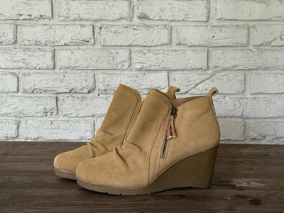 Botas botín de cuña Sperry Top Sider para mujer 11 M de gamuza tostada camel desierto Foto 1 de 4