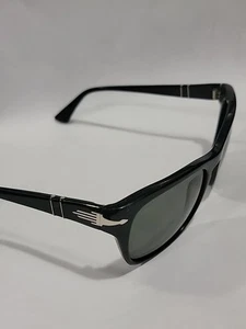 RARI OCCHIALI DA SOLE VINTAGE 60mm XLarge uomo Persol polarizzati nero/grigio made in Italy - Foto 1 di 19