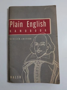 Vintage 1951 Plain English Handbook by J. Martyn Walsh and Anna Kathleen Walsh - Picture 1 of 6
