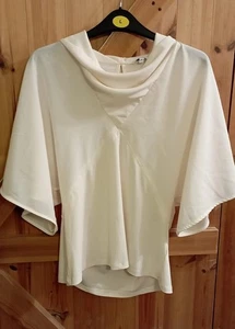 Womens cream cowl neck flared sleeve top / blouse by Next size 8 - Picture 1 of 5